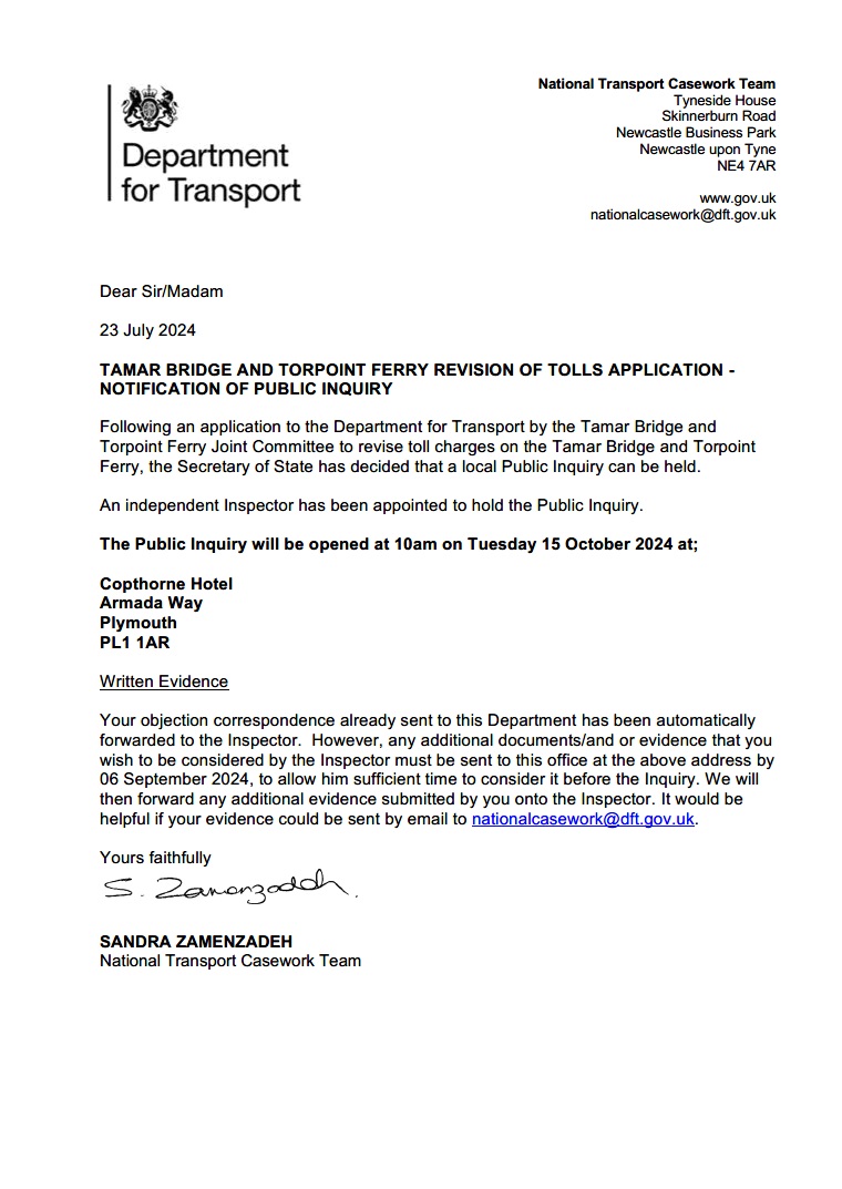 Tamar Toll Revision Public Inquiry - TTAG Objection Evidence Submitted ...